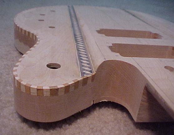 Checker binding bottom side after sanding