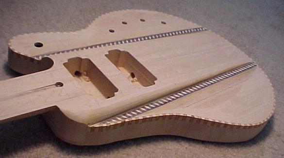 Checker binding top angled after sanding