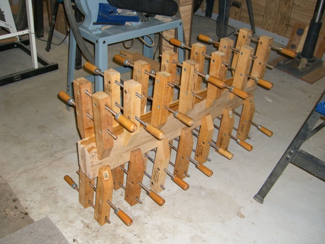 Planks clamped