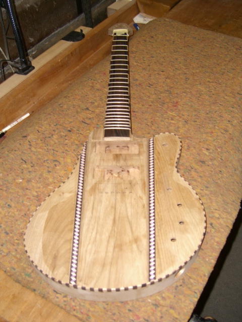 Body ainding inlays sanded after glue