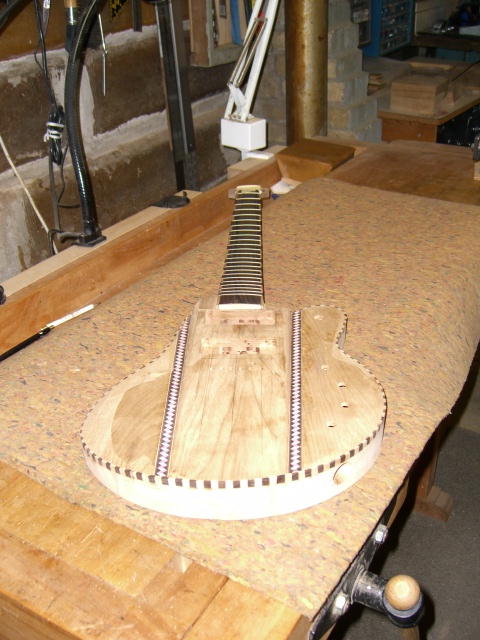 Body ainding inlays sanded after glue