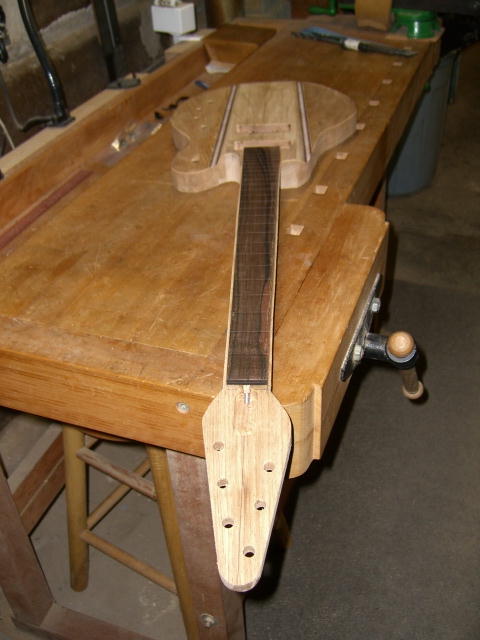 Fretboard before binding inlays