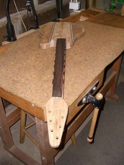 Fretboard after radiusing