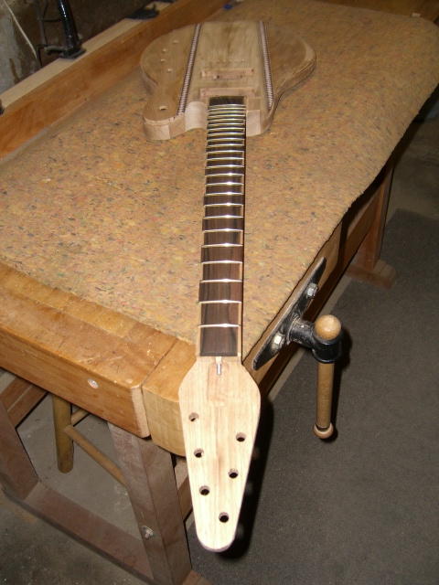 Fretboard with frets