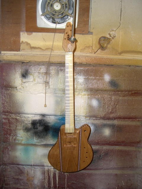 Guitar in spray booth